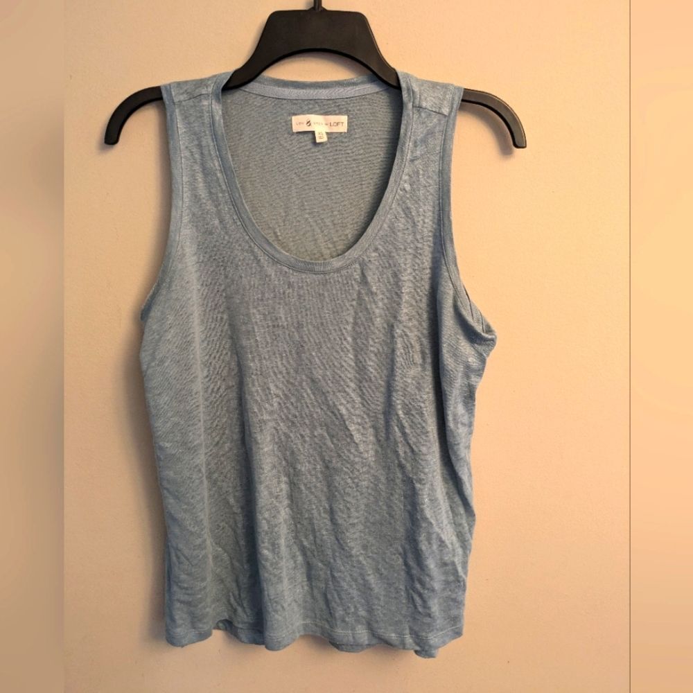 Lou & Grey Linen Tank Size XS Blue